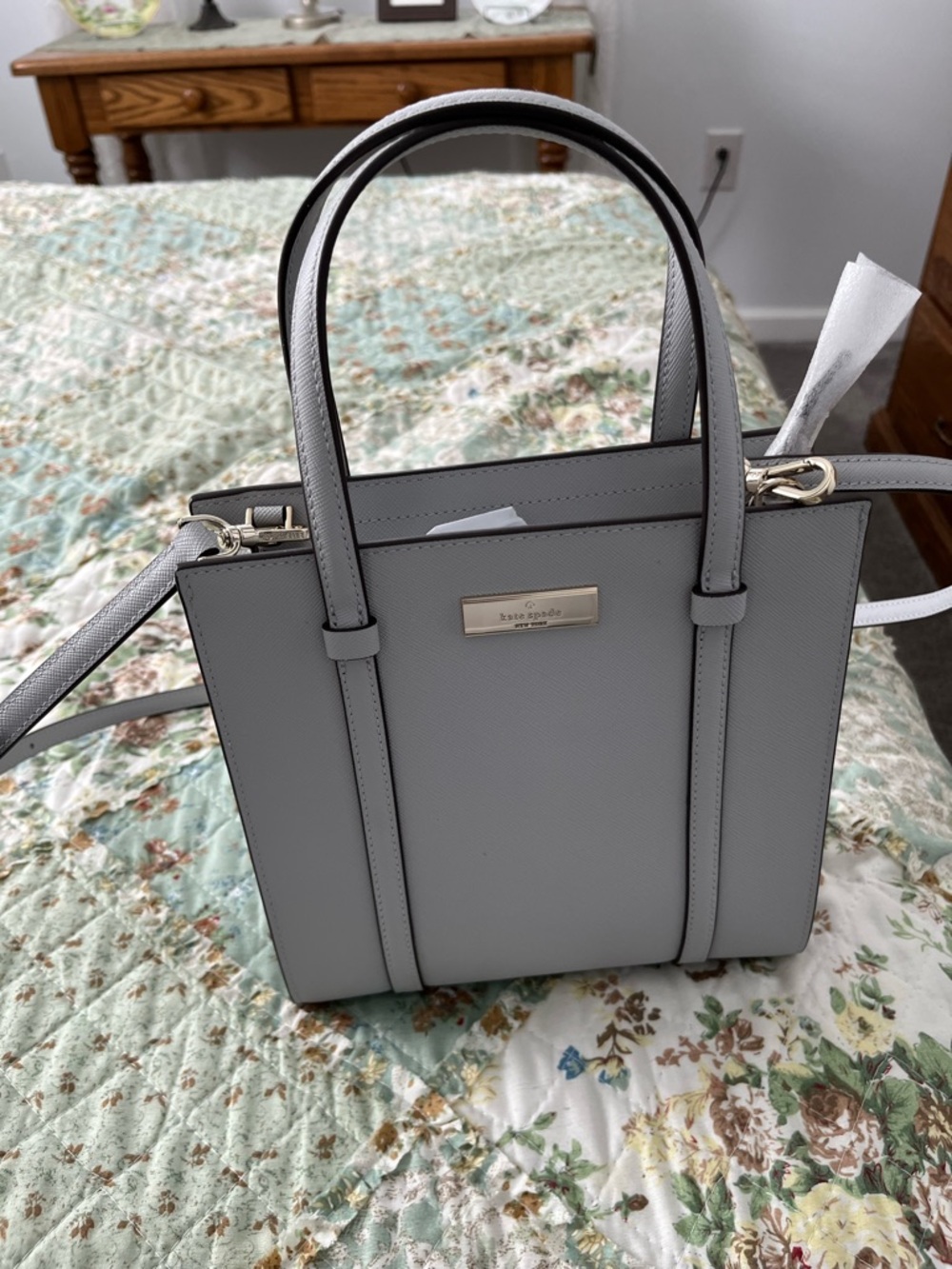 kate spade Grey Saffiano Leather Satchel